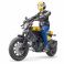 63053 Игрушка из пластмассы Мотоцикл жёлтый Scrambler Ducati с мотоциклистом